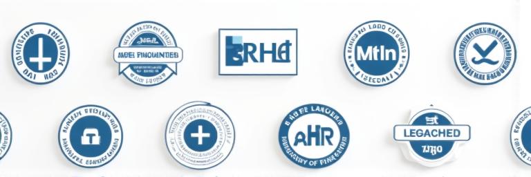 Assortment of digital badges and seals representing trust, security, and compliance with Google and Swiss regulatory standards.