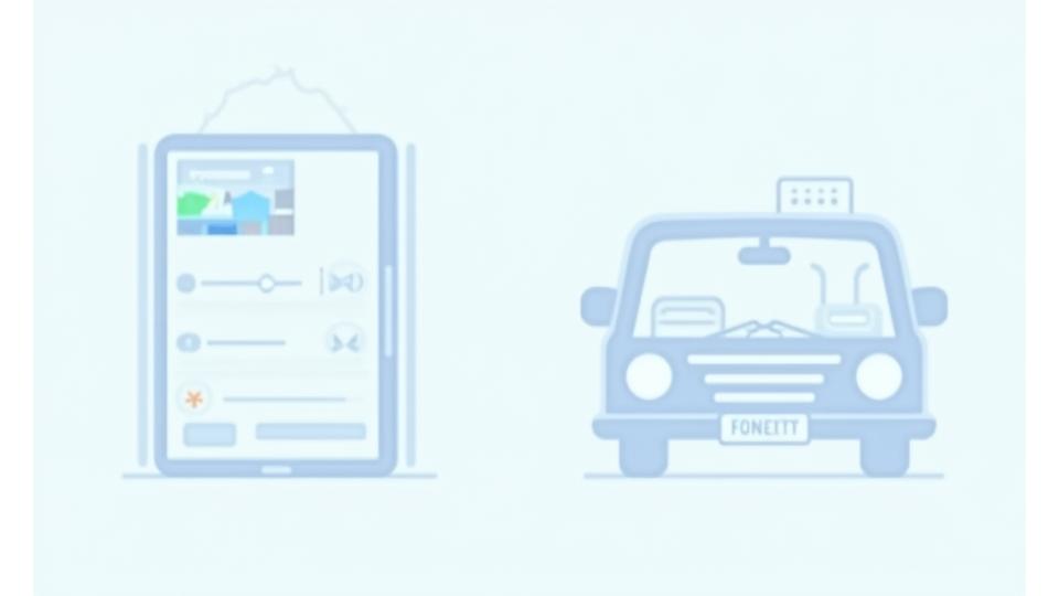 Illustration contrasting a digital screen displaying vehicle registration with a physical sticker on a car windshield, representing modern vs. traditional Swiss vignettes.